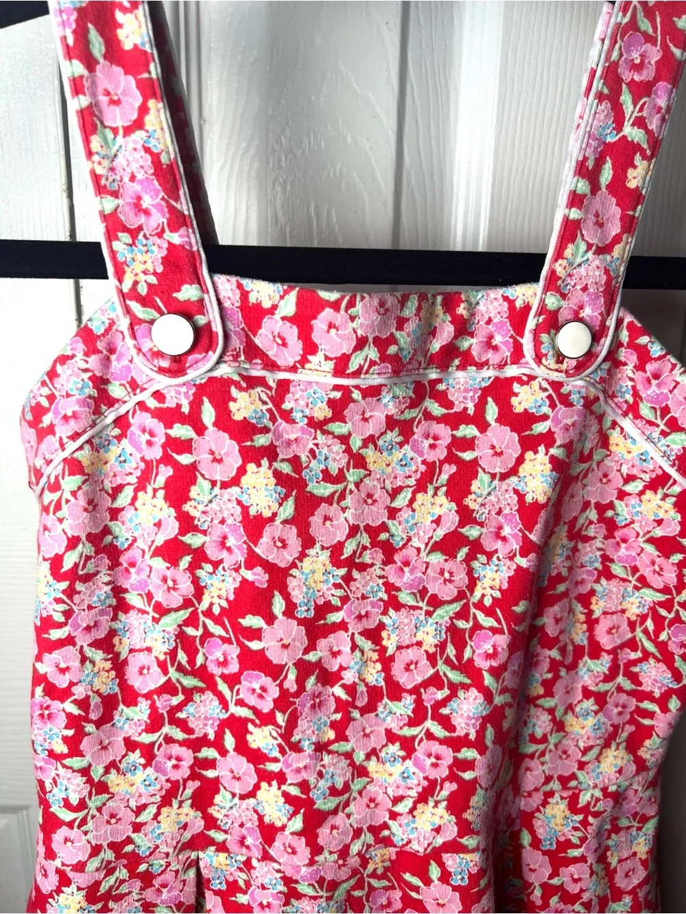 JANIE AND JACK Dress Floral Pink Sleeveless Fit Flare Buttons Straps Pleated 10